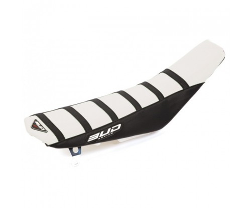 Poťah sedla BudRacing TC/FC 16-18,TE/FE 17-18 white/black/black stripes