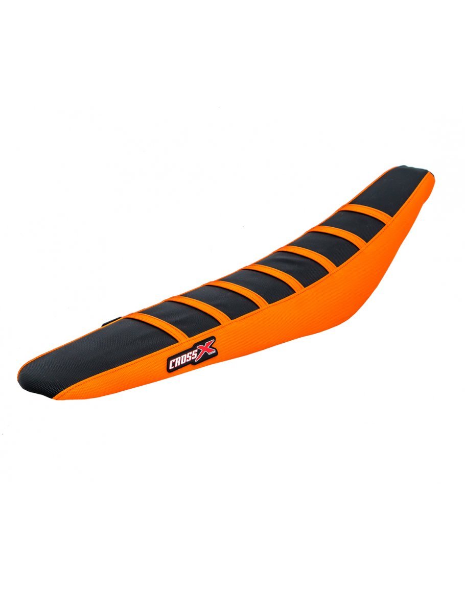 Poťah sedadla CrossX stripes KTM SX/SXF/XCF 19-20, EXC-EXCF-XC 2020 čierna/oranžová/oranžová