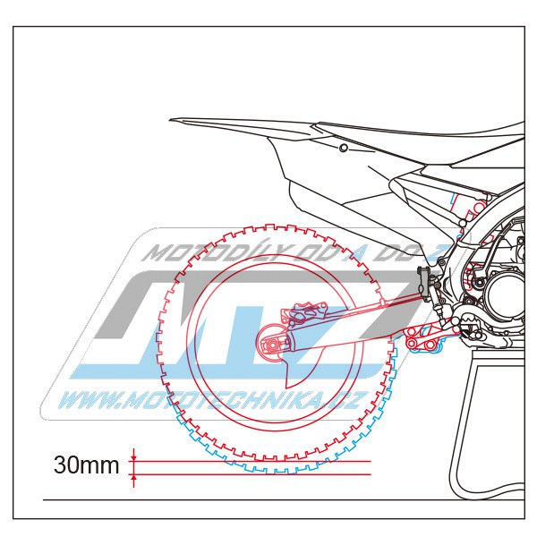 Súprava pre zníženie motocykla o 30mm - pre zadné tlmiče KYB a WP a SHOWA (priemer 50mm) ZETA RACING červené