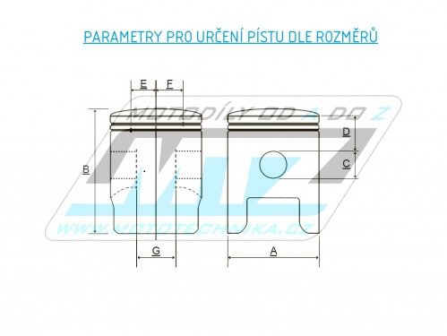 Piest Jawa Pionier 38,50mm (čap priemer 14,1mm) - Jawa Pionier 05+Pionier 20+Pionier21+Pionier23 Mustang