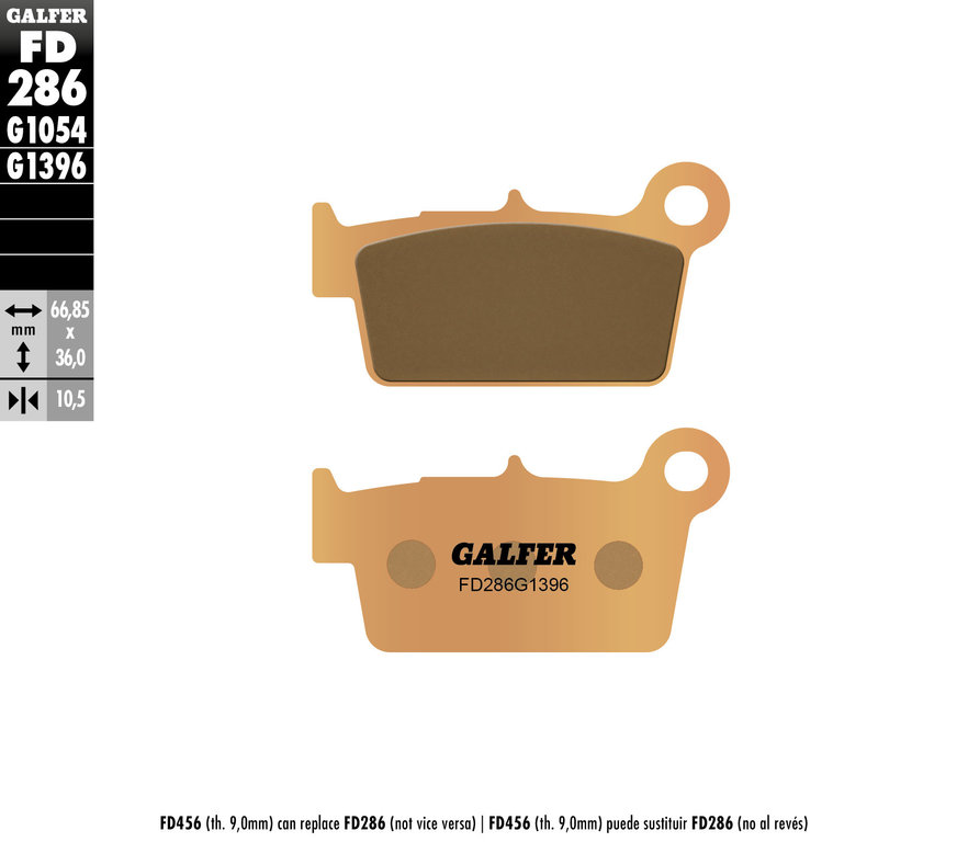 Zadné brzdové platničky GALFER SINTER PRO (pár) YAMAHA, GAS GAS, SUZUKI, KAWASAKI pro sintered