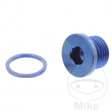 Magnetický výpustný šroub M16x1,50 Husqvarna TC250+TC450+TC510+TE250+TE310+TE450+TE510 / 03-10)+BMW+MV Agusta+Suzuki modrá titan
