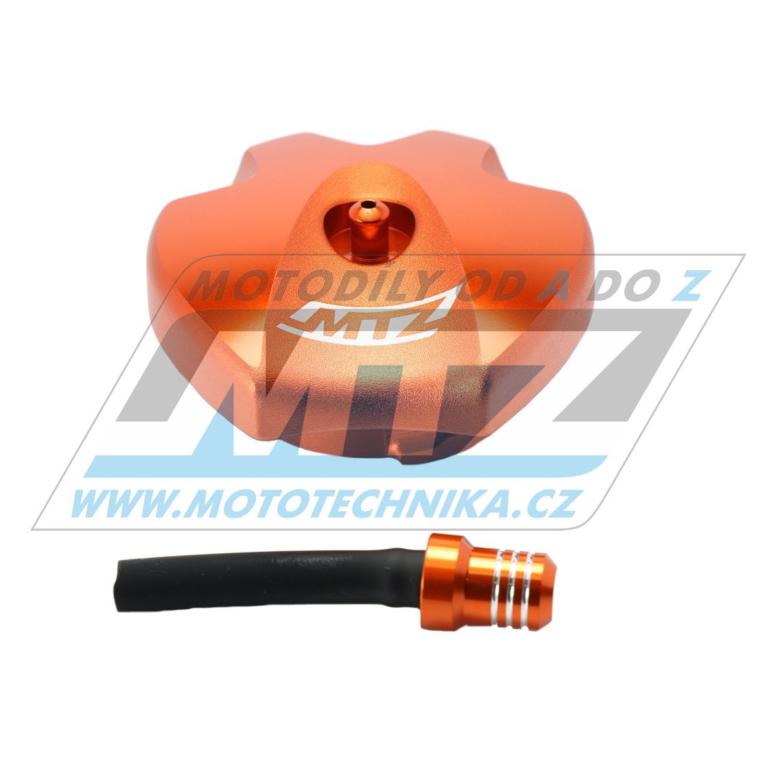 Viečko nádrže Alu - KTM SX+SXF / 07-12 + EXC+EXCF / 08-22 + KTM 65SX / 09-22 + Freeride + KTM ATV 450XC+525XC + Husaberg TE+FE / 09-14 + Husqvarna TE+FE / 14-21 - oranžové
