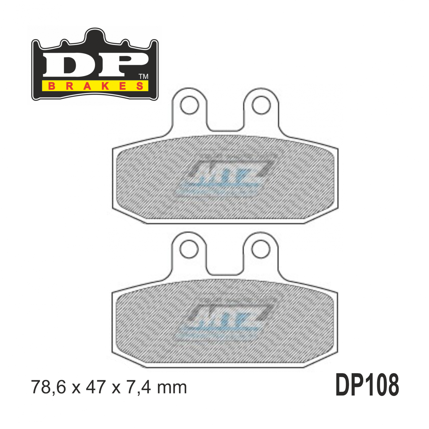 Brzdové doštičky DP108 DP Brakes - zmes Premium OEM Sinter