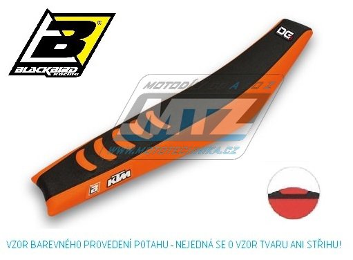 Potah sedla DG3 KTM - SX+SXF / 07 - 10 + EXC / 08-11 - oranžovo-černý