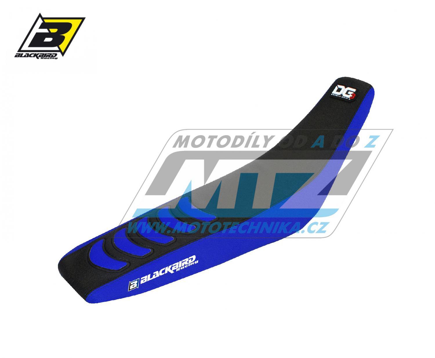 Poťah sedadla DG3 Yamaha YZ125+YZ250 / 02-21 + WR125+WR250 / 16-21 - modro-čierny