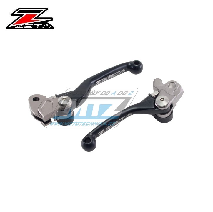 Sada výklopných páčiek ZETA PIVOT - Kawasaki KX125 / 00-05 + KX250 / 00-04 + KXF250 / 04 + KX65 + KX85 / 01-18 + Suzuki RMZ250 + RMZ450 - čierne