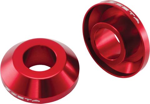 Kryty osi (rozperky) zadného kolesa ZETA Fast Spacer - červené - Kawasaki KXF250 / 04-19 + KXF450 / 06-19 + KX125 + KX250 / 03-08