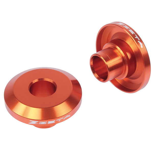 Kryty osy (rozpěrky) zadního kola ZETA Fast Spacer - oranžové - KTM 125+144+150+250SX / 94-12 + 250SXF+350SXF+450SXF / 03-12 + 125+200+250+300EXC + 250+350+400+450+500+525+525+530EXCF / 94-18