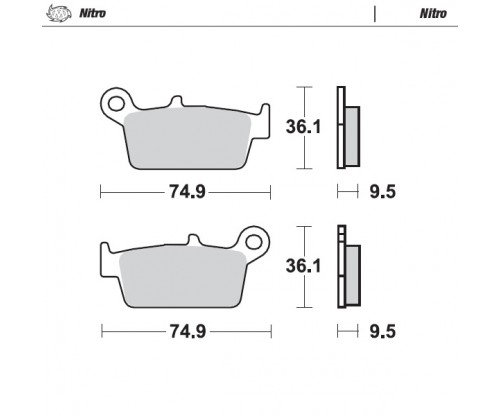 Brzdové platničky Moto-Master Nitro/ CR,KX,RM,YZ,GAS GAS zadné