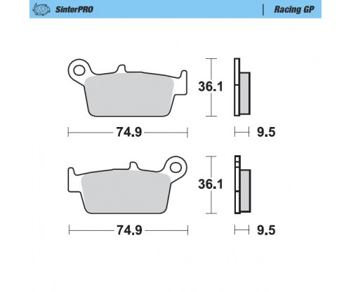 Brzdové platničky Moto-Master SinterPRO GP/ CR,KX,RM,YZ,GAS GAS zadné
