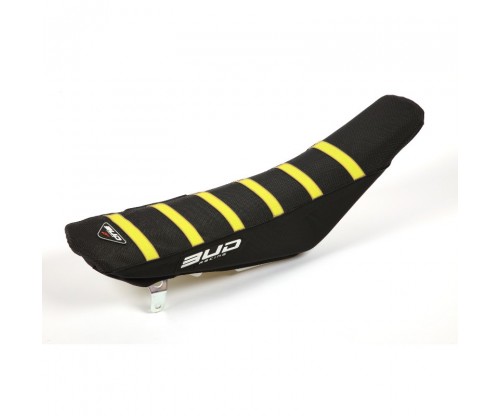 Poťah sedla BudRacing TC/FC 14-15,TE/FE 14-16 black/yellow stripes