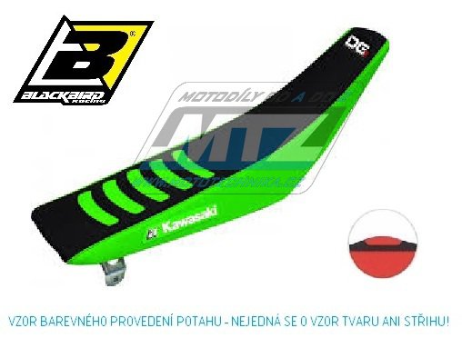 Poťah sedla Kawasaki KXF250+KXF450 / 06-08 - zeleno-čierny (typ poťahu DG3)