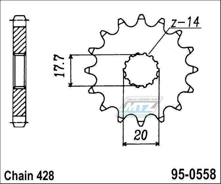 Reťazové kolieko RENTHAL - 0558-13 (Renthal 257-13)