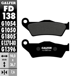 Predné brzdové platničky GALFER SEMI METAL KTM 125SX / 150SX / 200SX / 250SX / 300SX / 350SX-F / 450SX-F / HUSABERG / HUSQVARNA / GAS GAS