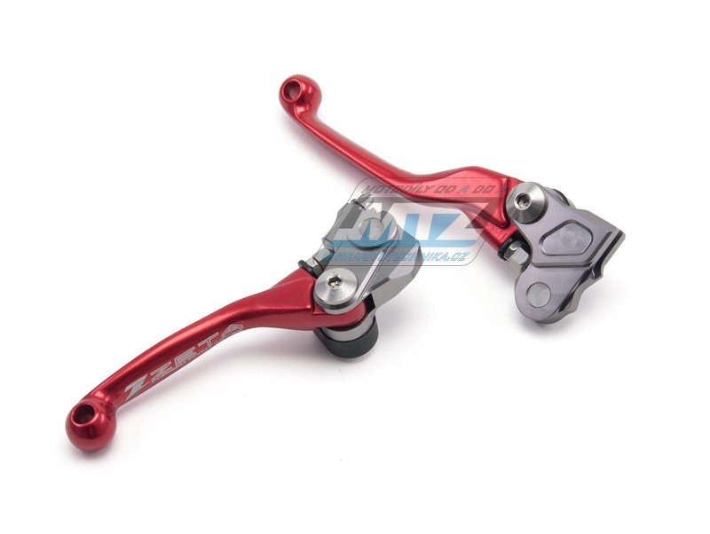 Sada výklopných páčiek ZETA PIVOT - Kawasaki KX125 / 00-05 + KX250 / 00-04 + KXF250 / 04 + KX65 + KX85 / 01-18 + Suzuki RMZ250 + RMZ450 - červené