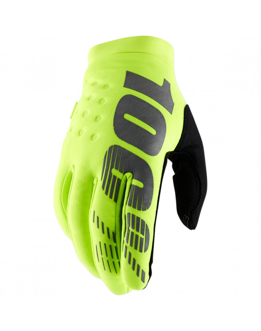 Rukavice 100% Brisker flo yellow/black