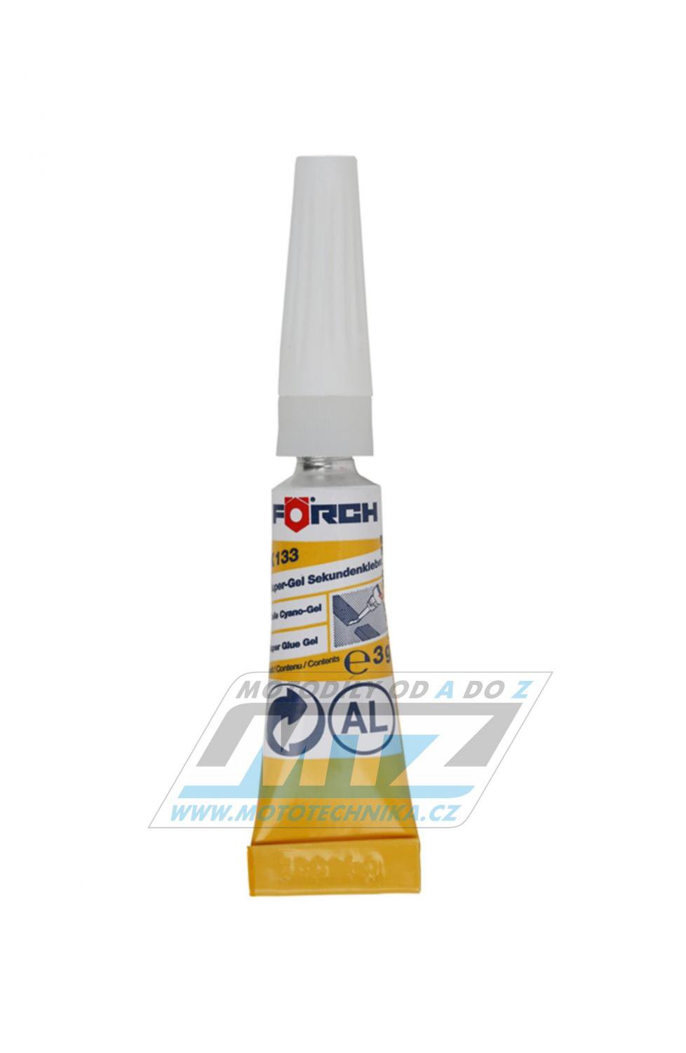 Lepidlo na spojenie kovových, plastových a gumových dielov FORCH Super Glue Gel K133 (obsah 3g)