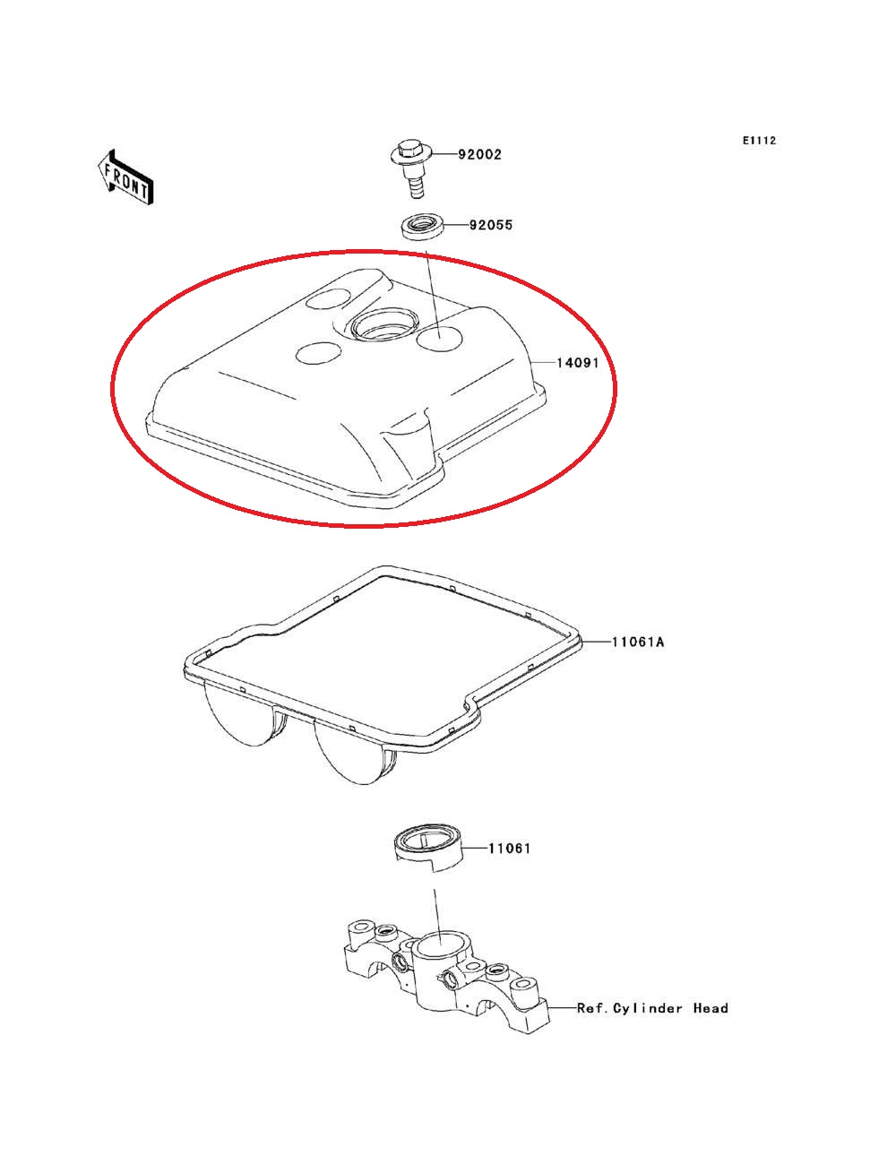 Viečko KAWASAKI 450KXF 2006-2007 COVER,CYLINDER HEAD