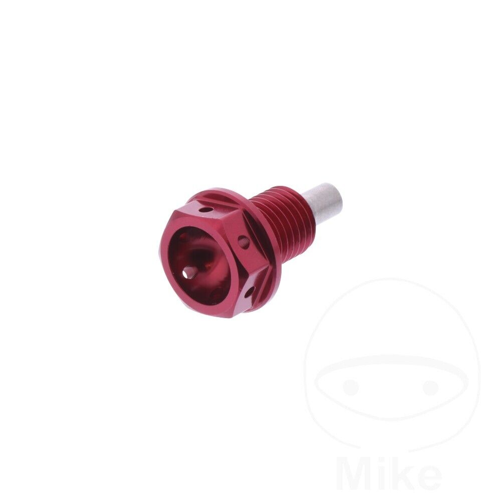 Výpustná skrutka s magnetom M12X1.50 mm 15 mm Alu Racing červená