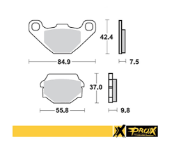 Predné brzdové platničky PROX Kawasaki KX 125, KMX 125, KDX 200, KL/KLR 650 , ATV Suzuki LT-F 500F Vinson