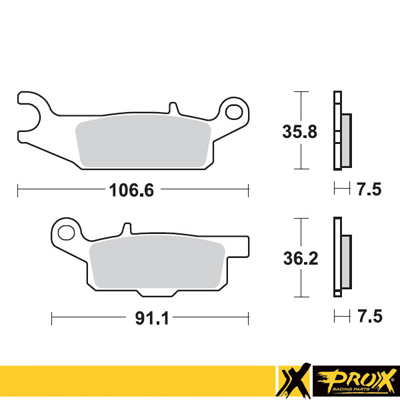 Brzdové platničky PROX 37.265102 ATV Yamaha Raptor 250 2008-2013, Grizzly 550 2009-2014, Grizzly 700 2007-2023, Kodiak 700 2016-2023