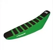 Poťah sedla Kawasaki KXF250/21-23 + KXF450/19-23 - farba čierno-zelená - typ poťahu ZEBRA
