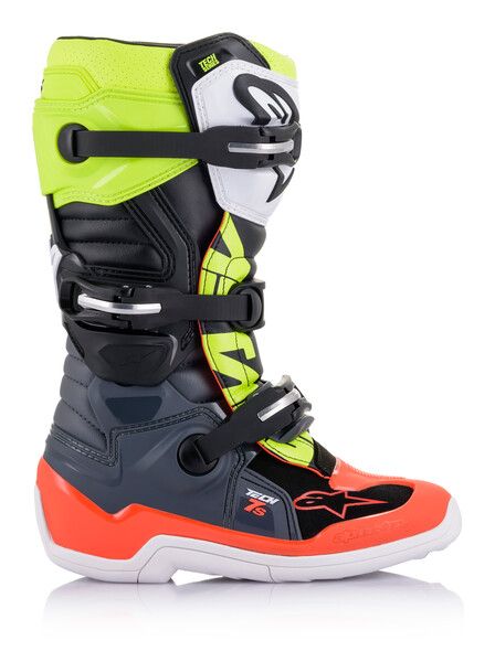 Detské čižmy Alpinestars Kids Boots Tech 7S dark Gray Red fluo Yellow fluo