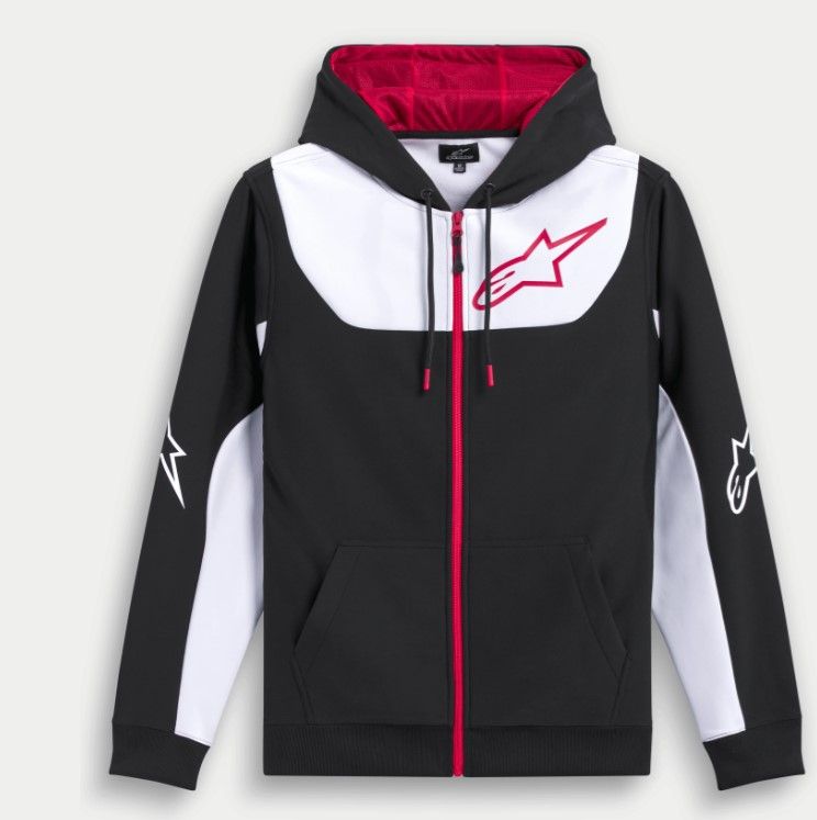 Mikina Alpinestars Session Hoodie Black White Red
