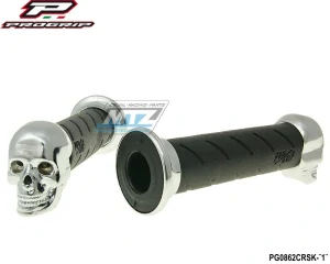 Rukoväte/gripy Progrip 862 SKULL (s lebkami) - 7/8" (22 / 25mm) - Custom/Cruiser/Chopper