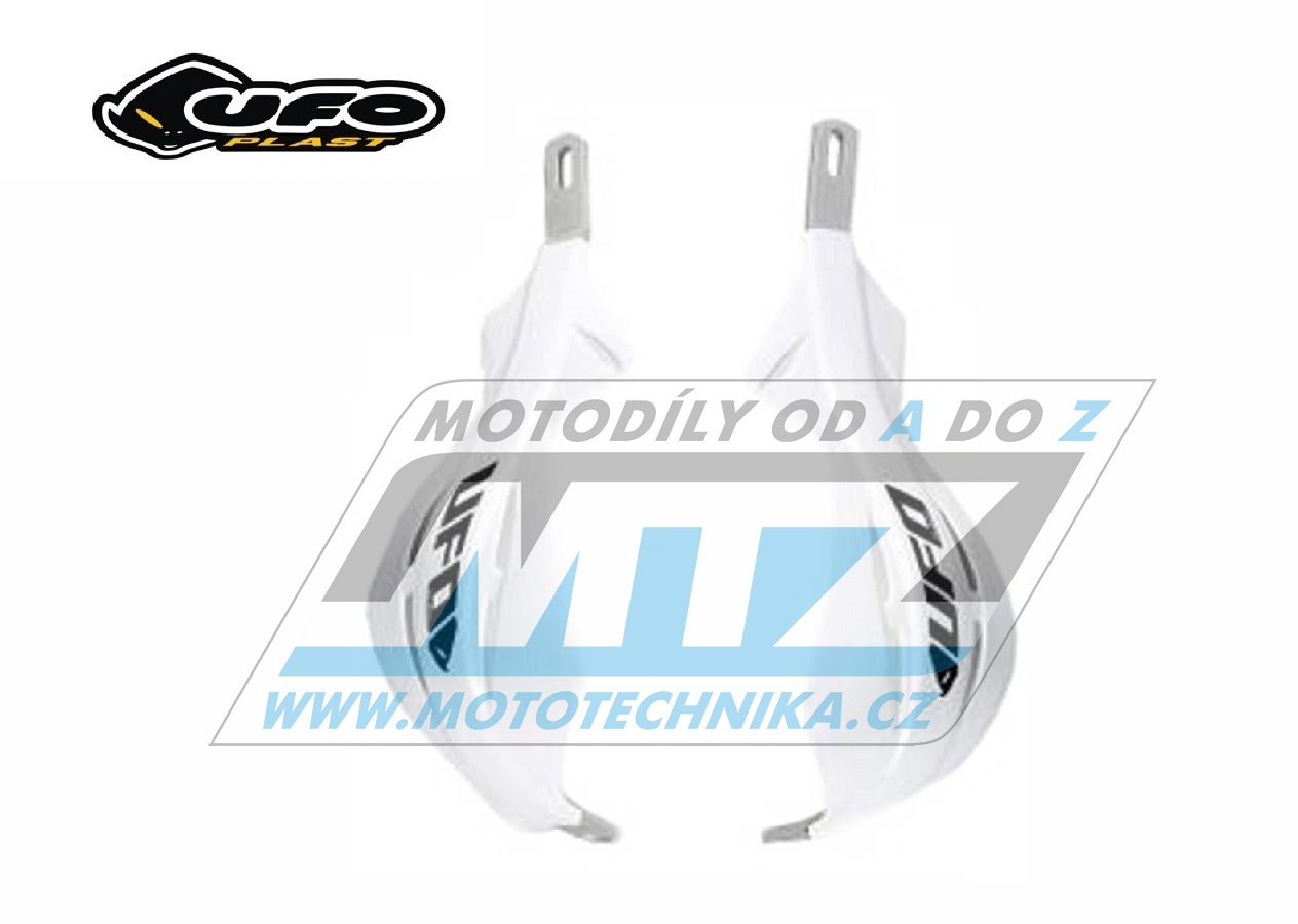 Bástre (kryty páčok) s výstuhou UFO ALU-BRUSH vrátane montážneho kitu pre riadidlá s priemerom 22mm - biele