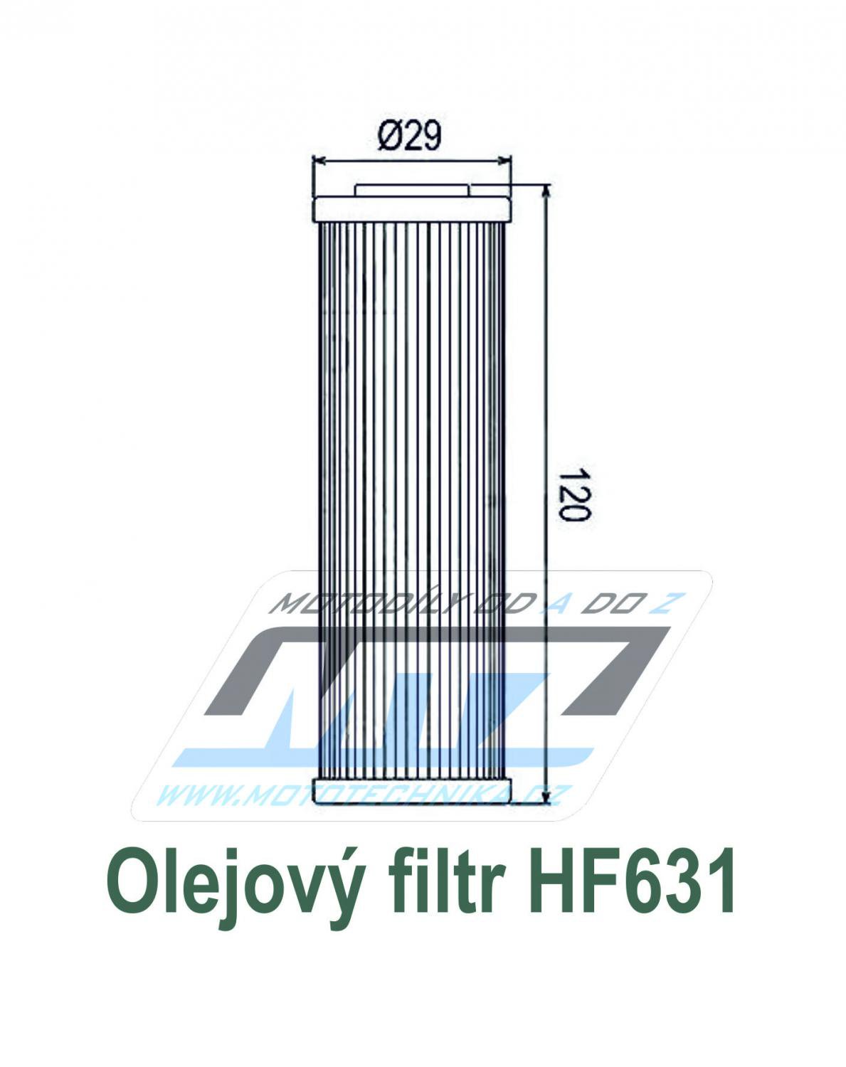 Filter olejový HF631 (MTZ) - Beta RR350+RR390+RR400+RR430+RR450+RR480+RR498+RR520 + RS500 / 10-21