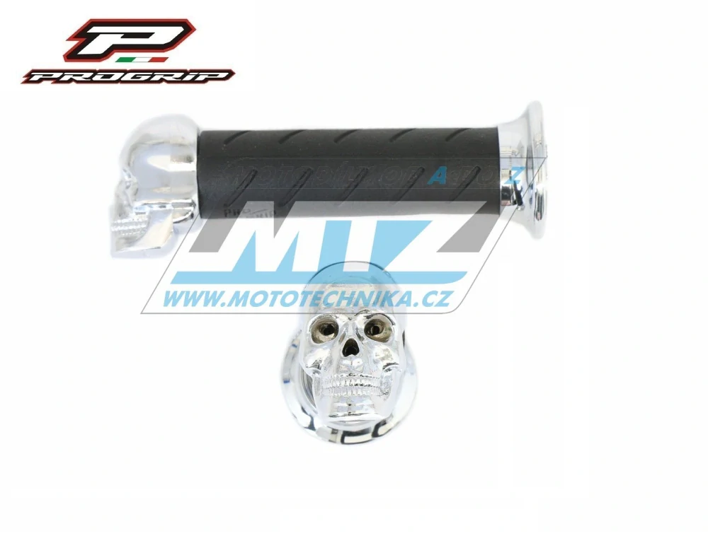 Rukoväte/Gripy Progrip 862 SKULL (s lebkami) - 1" (24 / 28mm) - Custom/Cruiser