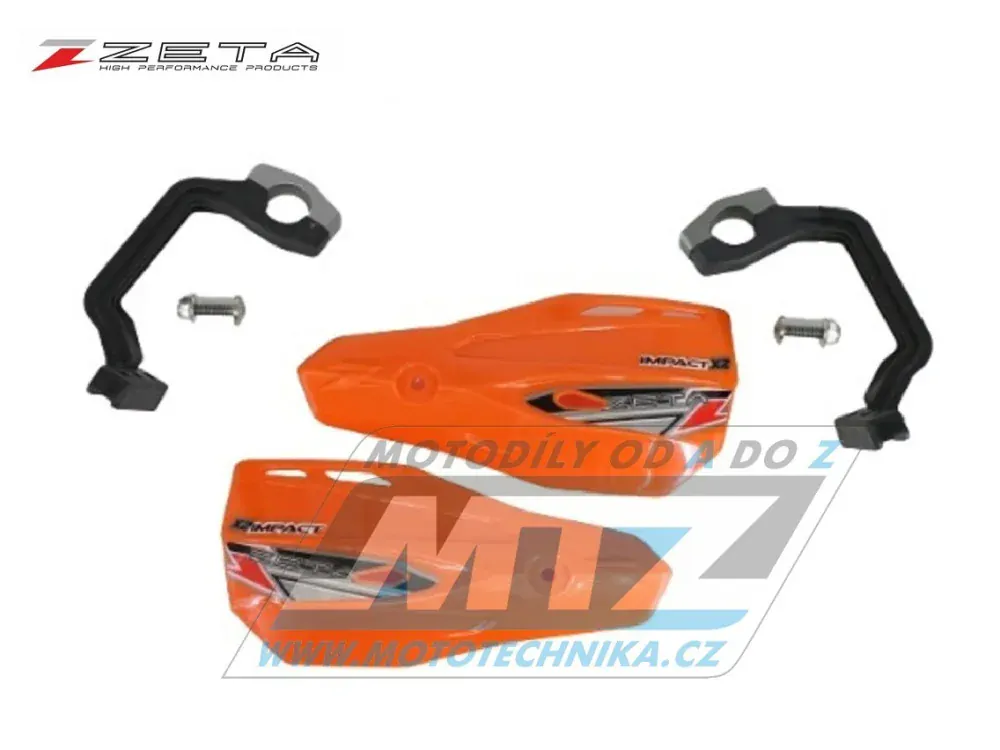 Kryty páčiek ZETA Impact-X2 vrátane montážneho kitu oranžové