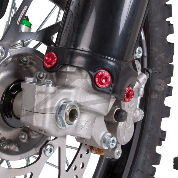 Sada skrutiek krytov predných vidlíc (sada 6ks) - červené Suzuki RMZ250+RMZ450 / 08-20 + RMX450Z / 10-19
