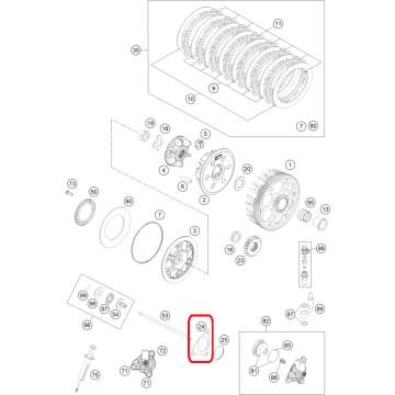 Tesnenie spojkového Valčeka 77232062000, GASKET F. OUTPUT CYLINDER, Husaberg, Husqvarna, KTM 2011-2017
