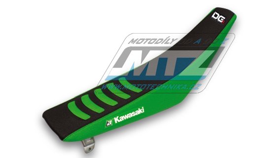 Poťah sedla Kawasaki KXF250+KXF450 / 06-08 - zeleno-čierny (typ poťahu DG3)