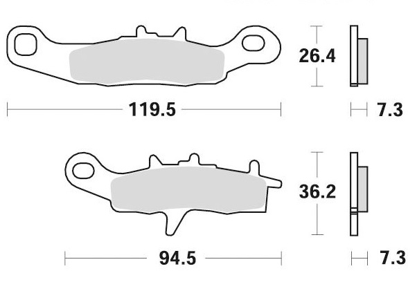 Brzdové platničky Predné PROX 37.106202 Kawasaki KX 80, KX 85, KX 100, KX 112, ATV KFX 450R, Suzuki RM 85, RM 100, ATV Kawasaki KFX 700, KVF 650, KVF 700, Suzuki LT-V 700F Twin Peaks