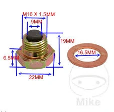 Magnetický výpustný šroub M16x1,50 Aprilia Dorsoduro 750 JMP s podložkou