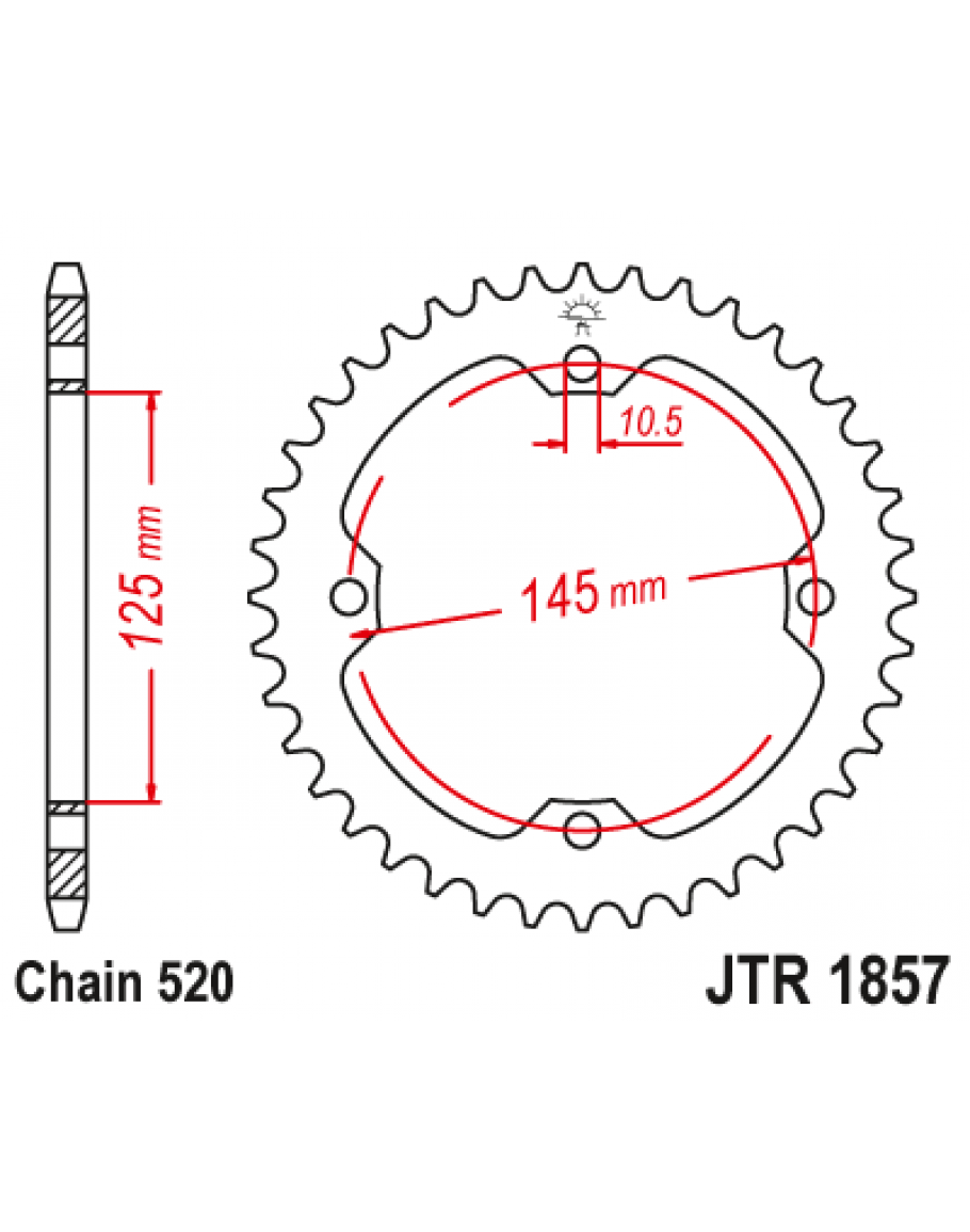 Rozeta JT Yamaha RAPTOR YFM/YFZ 38 zubová