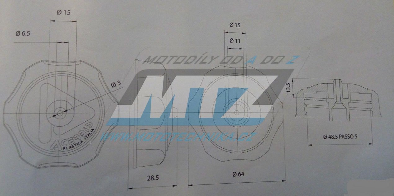 Viečko nádrže plastové KTM SX + EXC / 93-07 + Husqvarna + Husaberg + TM + pre nádrže Acerbis