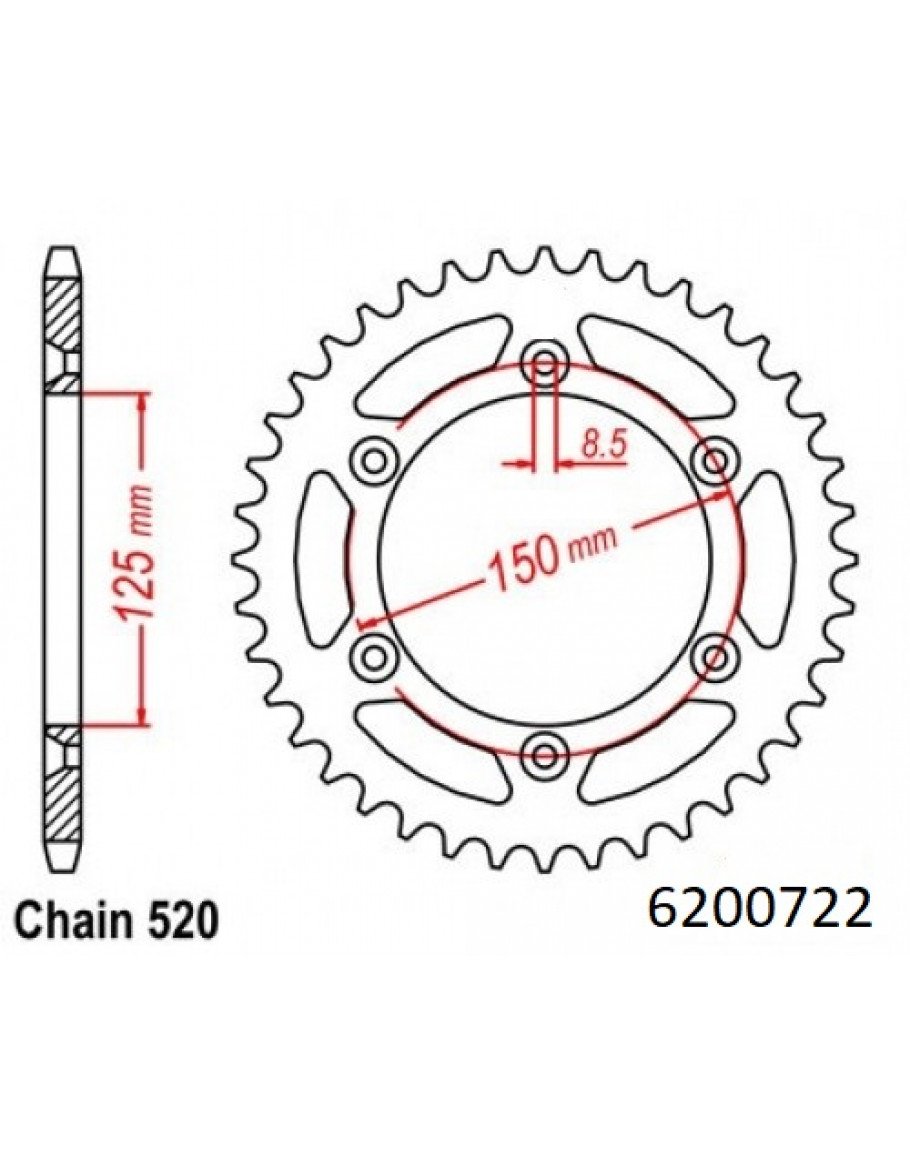 Rozeta KTM/Husqvarna Moto-Master Steel ultralight