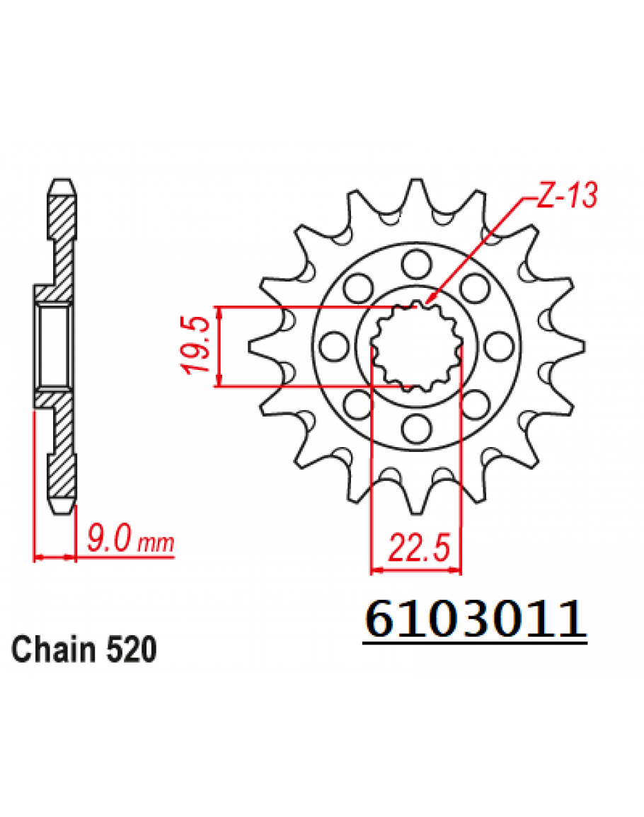 Vývodové sekundárne koliečko MM Suzuki RMZ 250 2013-2022