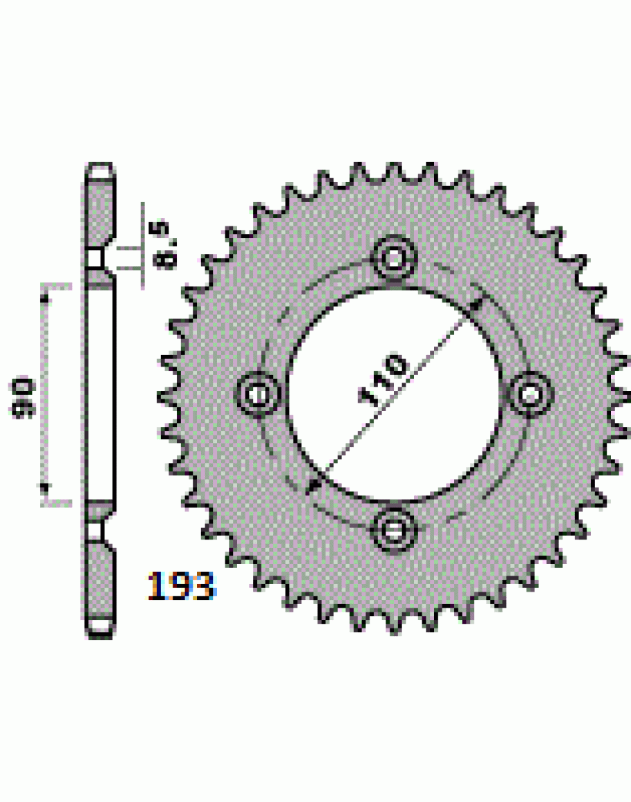 Rozeta KTM SX 50,Husqvarna TC 50 14-21,Gas-Gas MC 50 Moto-Master dural 70/75 čierna