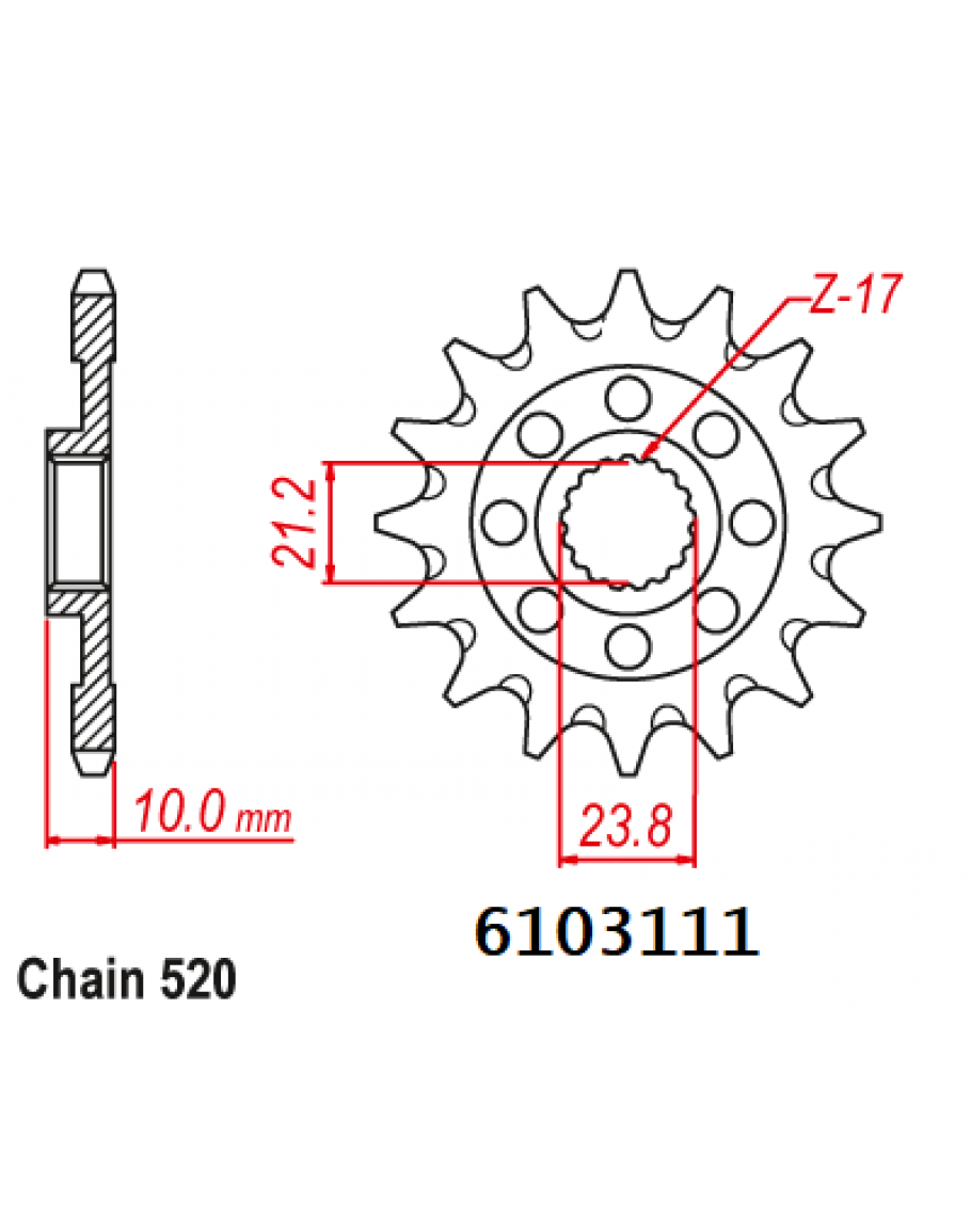 Vývodové sekundárne koliečko PROAUTO RM80/85 85-12 / YZ80 85-01 pre reťaz 428 12 zubové