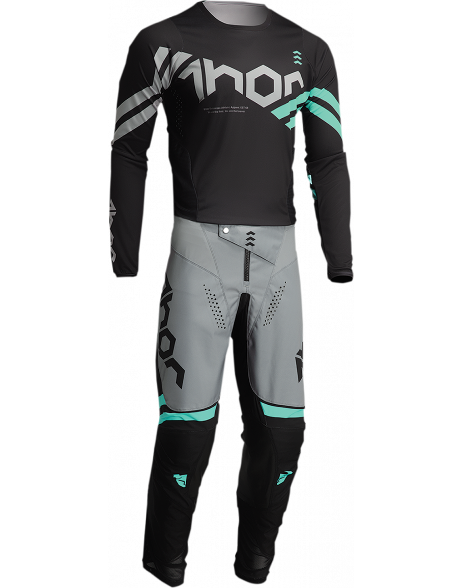 Nohavice Thor Pulse Cube black/mint detské