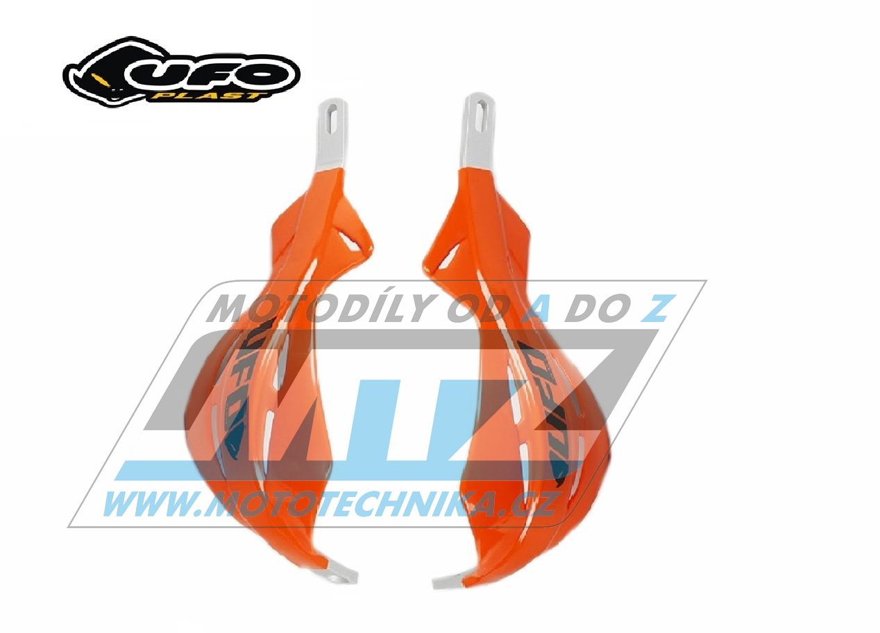 Bástre (kryty páčok) s výstuhou UFO ALU-BRUSH vrátane montážneho kitu pre riadidlá s priemerom 22mm - oranžové