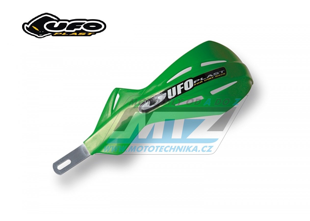 Bástre (kryty páčok) s výstuhou UFO ALU-BRUSH vrátane montážneho kitu pre riadidlá s priemerom 22mm - zelené
