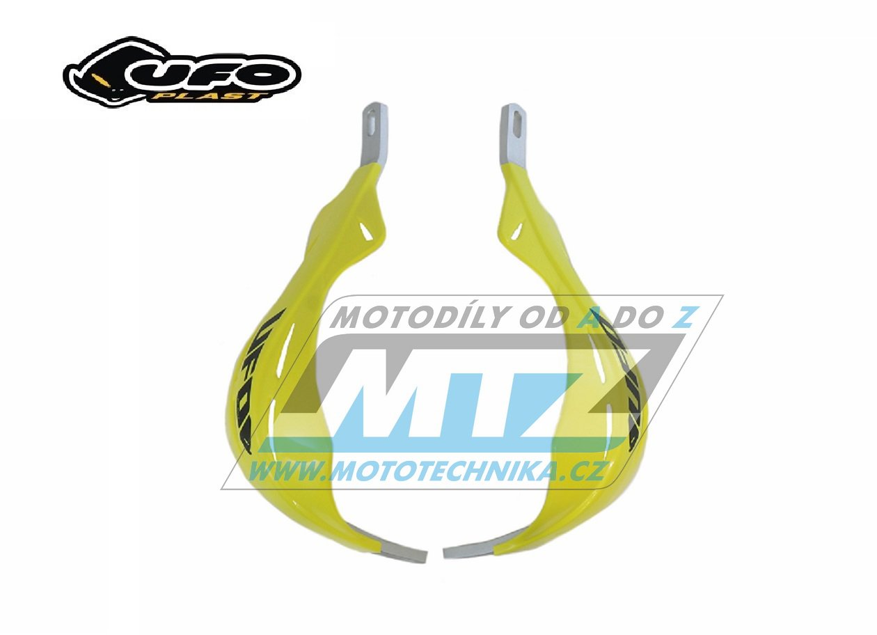 Bástre (kryty páčok) s výstuhou UFO ALU-BRUSH vrátane montážneho kitu pre riadidlá s priemerom 28,6mm - žlté