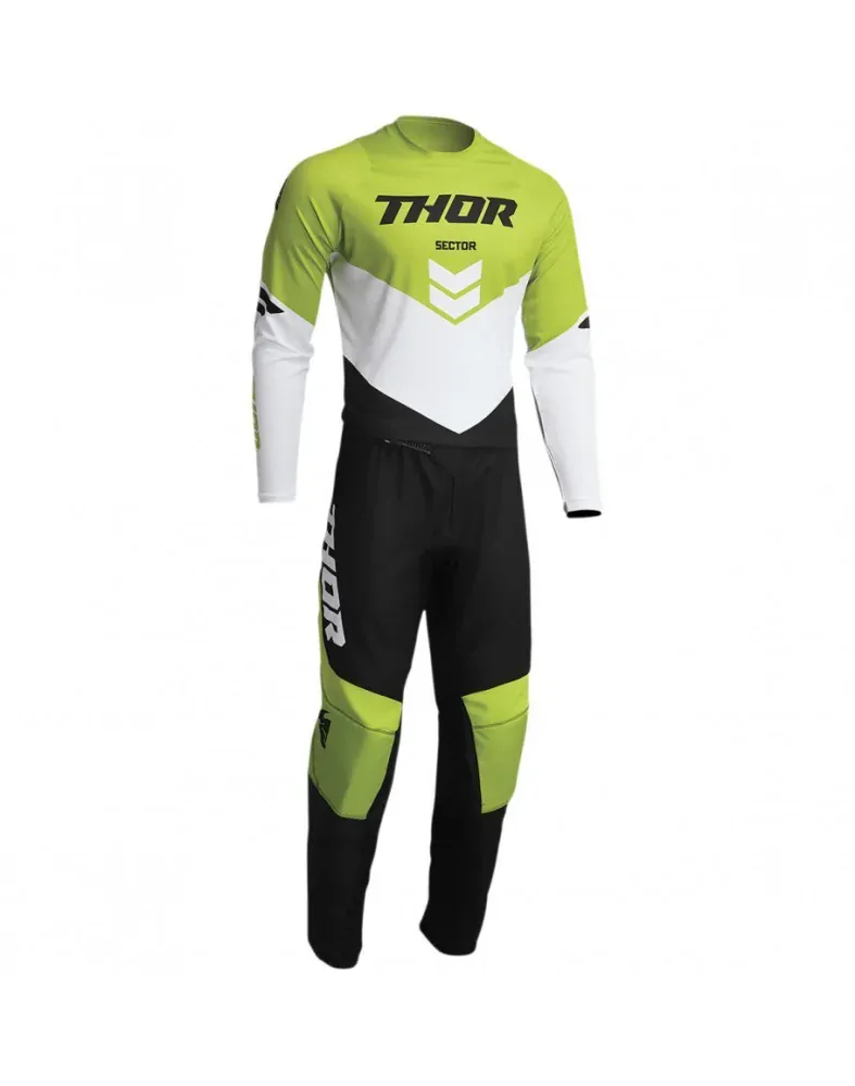 Nohavice Thor Sector Chev black/green 2022